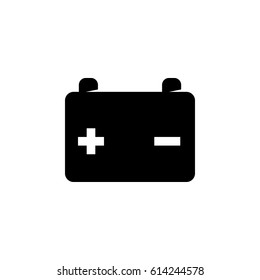 Car battery vector logo illustration isolated sign symbol. Icon pictogram for web graphics
