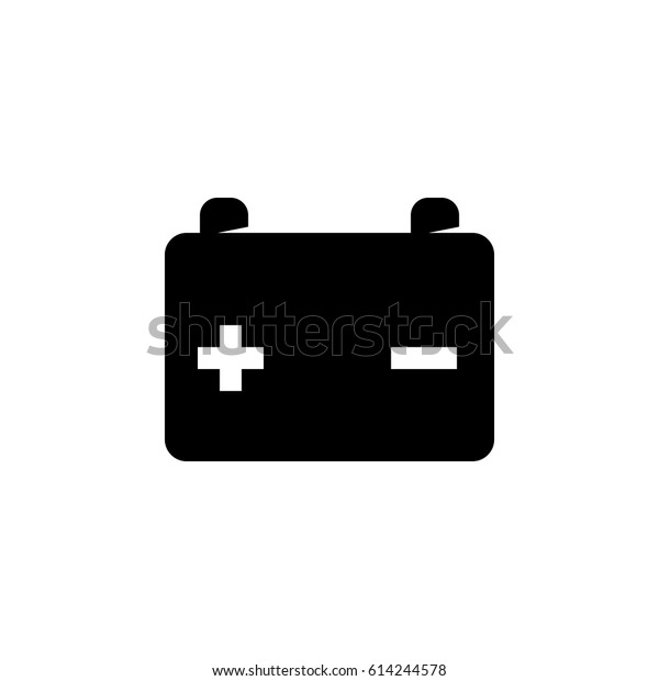 Car battery vector logo\
illustration isolated sign symbol. Icon pictogram for web\
graphics