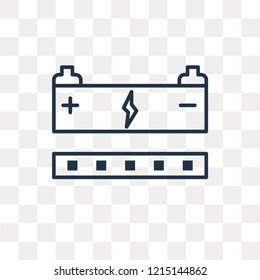 Car battery vector outline icon isolated on transparent background, high quality linear Car battery transparency concept can be used web and mobile