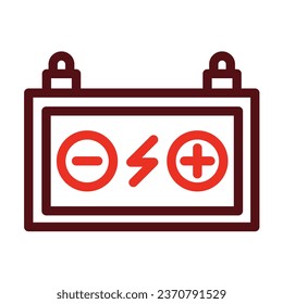 Car Battery Vector Thick Line Two Color Icons For Personal And Commercial Use.
