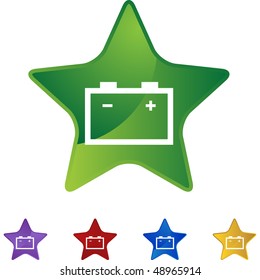 Botón web de la batería del coche aislado en un fondo.