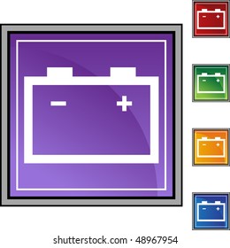 Car Battery web button isolated on a background.