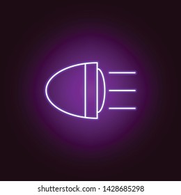 car beacon on outline icon in neon style. Elements of car repair illustration in neon style icon. Signs and symbols can be used for web, logo, mobile app, UI, UX