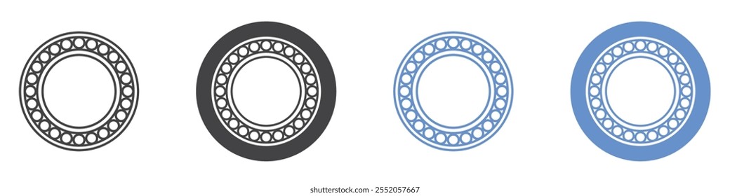 Car bearing icon flat line symbol set.