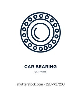 car bearing icon from car parts collection. Thin linear car bearing, auto, bearing outline icon isolated on white background. Line vector car bearing sign, symbol for web and mobile