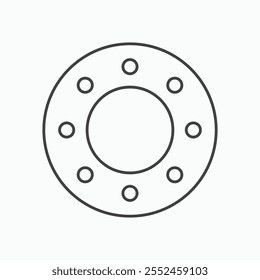 Ícone de rolamento de carro definido em estilo de linha preta.
