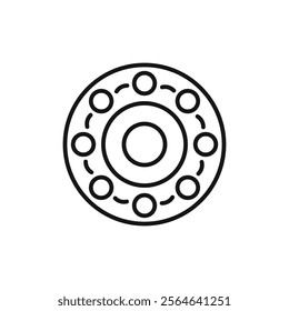 Car bearing icon Simple thin line flat symbol