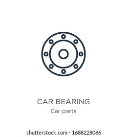 Car bearing icon. Thin linear car bearing outline icon isolated on white background from car parts collection. Line vector sign, symbol for web and mobile