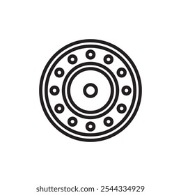 Car bearing icon Vector flat thin line illustration