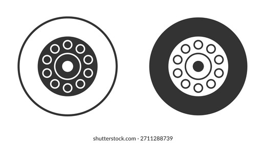 Car bearing icons concept in solid versions. Flat design style.