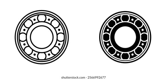 Car bearing icons in outline and fill. vector illustration for ui.