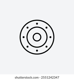 Car bearing thin liner icon isolated.