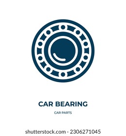 car bearing vector icon. car bearing, auto, bearing filled icons from flat car parts concept. Isolated black glyph icon, vector illustration symbol element for web design and mobile apps