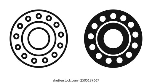 Car bearing vector icon in black and blue colors