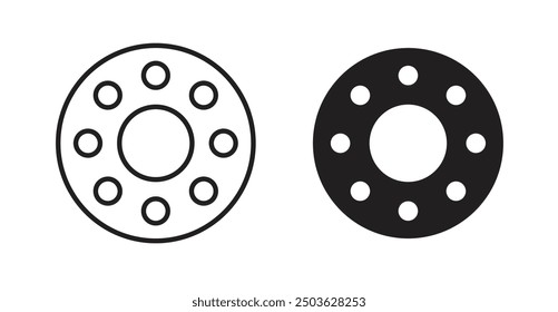 Car bearing vector icon in solid and outline style