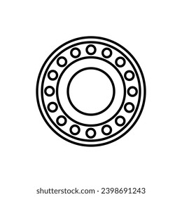 Icono del vector portador de coche. Cojinete de bolas de cojinete de coches de color blanco y negro.