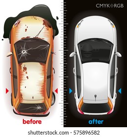 The Car Before Repair And After Him