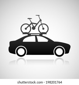 Car and bicycle icon. Eps10