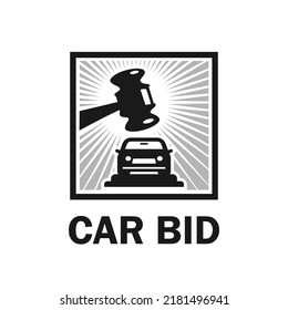 Car Bidding Conceptual Logo Illustration