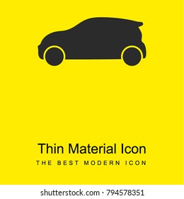 Car black case over wheels bright yellow material minimal icon or logo design