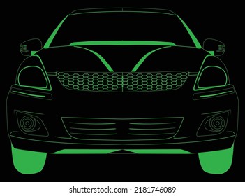 Car  in Black and Green 