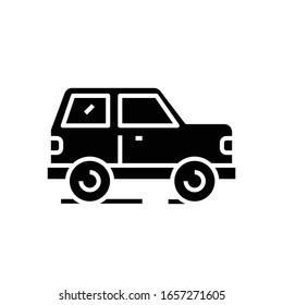 Car black icon, concept illustration, vector flat symbol, glyph sign.