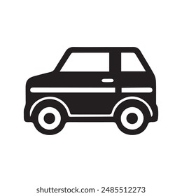 Car black outline icon fast travel drive electric machine design.