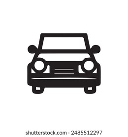 Car black outline icon fast travel drive electric machine design.
