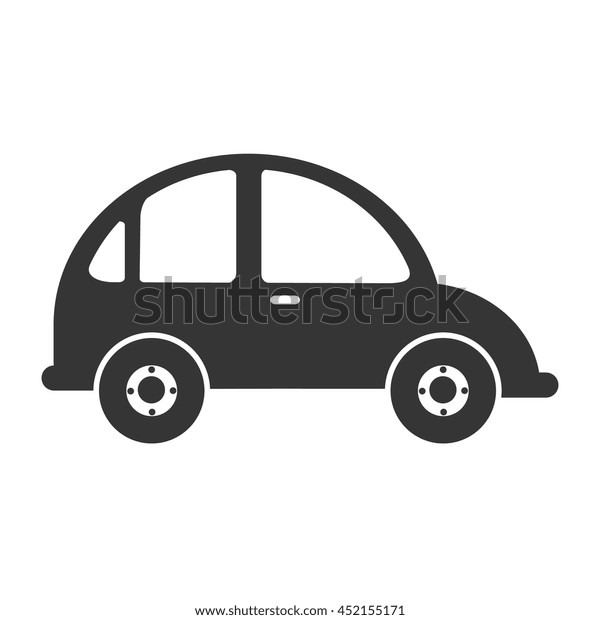 car in black and white icon, isolated flat\
icon vector illustration.