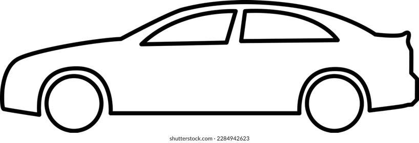car black and white icon.illustration of a car.