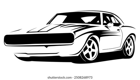 car black and white illustration design vector art	