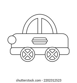 Coche. Blanco y negro. Ilustración del vector sobre fondo blanco