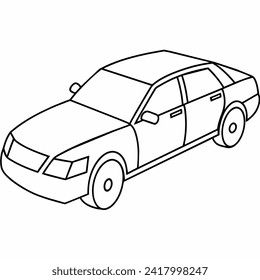 car black and white vector illustration for coloring book	