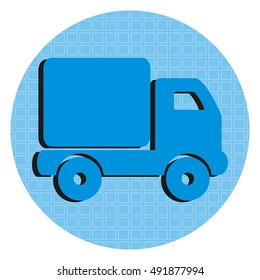 car at blue circle frame, vector icon