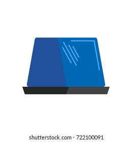 car blue flasher light sign isolated. Vector illustration