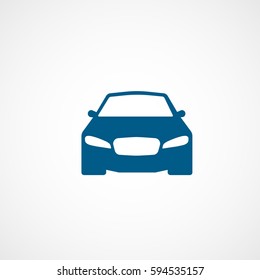 Car Blue Flat Icon On White Background