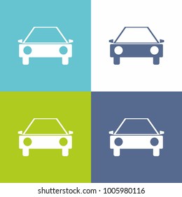 car blue and green material minimal design logo vector sign symbol icon set