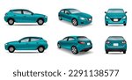 Car Blue isolate on the background. Ready to apply to your design. Vector illustration.