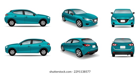 Car Blue isolate on the background. Ready to apply to your design. Vector illustration.