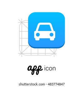 Car Blue Mobile App UI/UX Button Corporate Logo / Icon Design