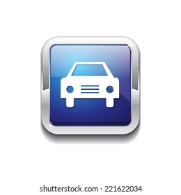 Car Blue Vector Icon Button