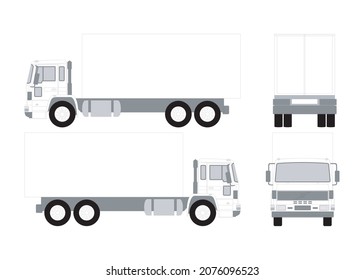 Plantilla vectorial de plano para la marca y la publicidad de coches. Diseño de planos de coches aislados sobre fondo blanco. edición y recolección fáciles. Vista desde un lado, frente, atrás.