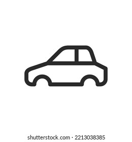 Car Body Isolated Icon, Car Frame Outline Vector Icon With Editable Stroke