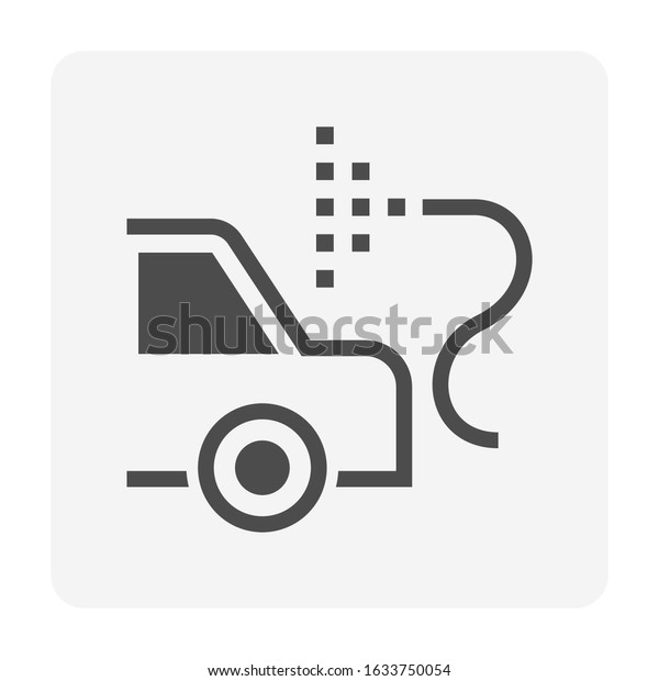 Car body\
paint work and robot vector icon\
design.