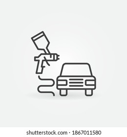 Car Body Painting vector concept minimal icon or sign in outline style