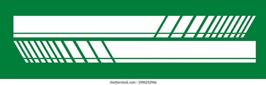 Car body sticker design vector. Green stripes