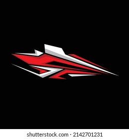 car body sticker design vector. racing sticker