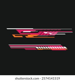 car body sticker template design vector.racing car sticker
