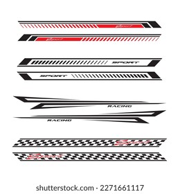 car body stickers. left and right side car body stickers. Vehicle vector Decal Stripes for the both parts, racing stripes for tuning cars