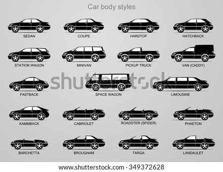 Car Body Styles Stock Vector (Royalty Free) 349372628 - Shutterstock